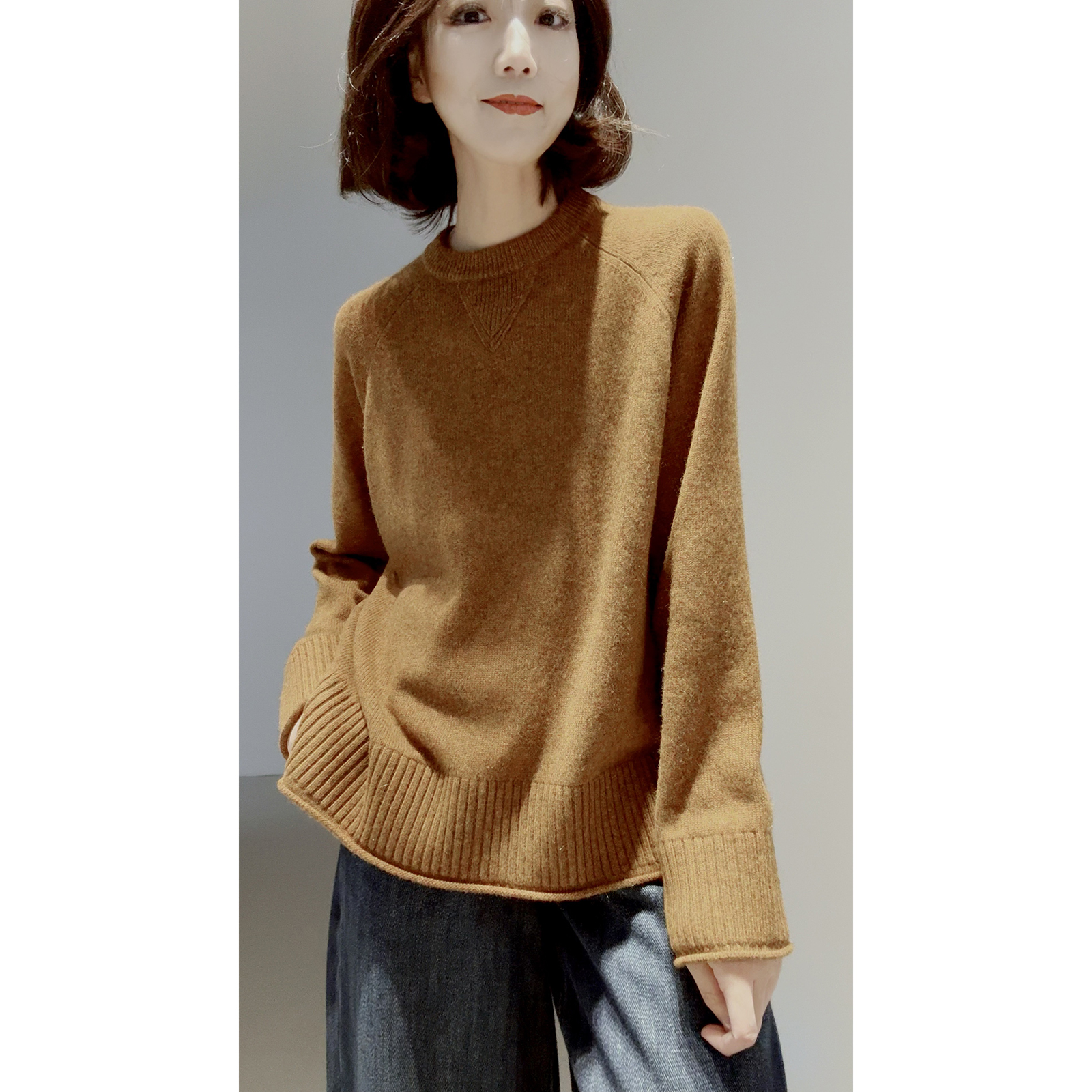 定制多混色!天板4夹花【*禾同款/康㊣100山羊绒/高克重】针织套衫