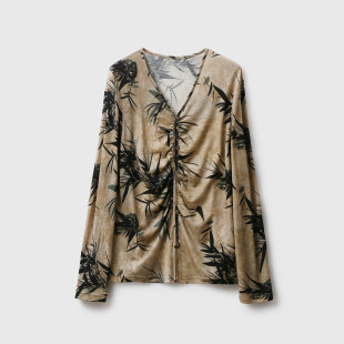 可水洗_gao支防缩羊毛 印花打底小衫 140 三季 S云触感 逆天细腻