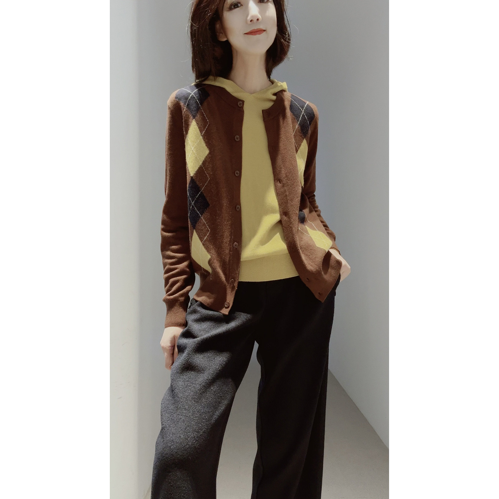 上市好价【羊毛_总520G/重工嵌花/天板配色】整套(2件)=开衫+帽衫