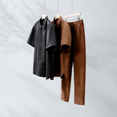 *禾同款非遗香云纱真丝男士套装