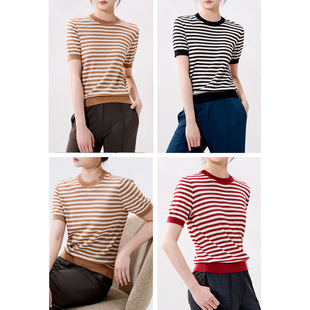 小香 肌理提花 针织衫 16G 条纹 鎏金细闪 棉 桑蚕丝 时装