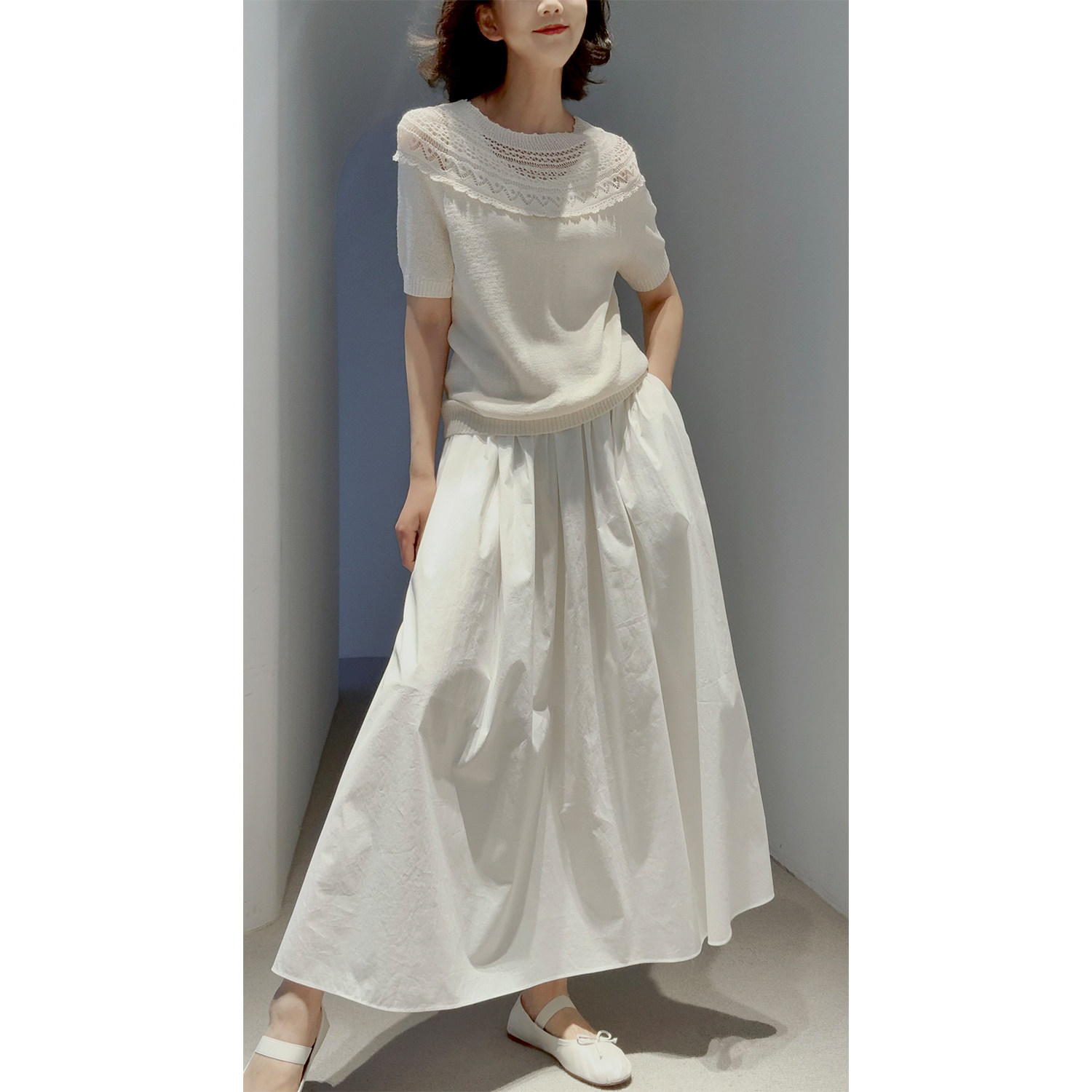 26春【巴黎歌剧院/舒柔棉/日本和纸/岛精_镂空钩花】云肩针织套衫