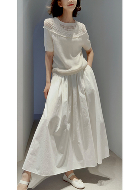 26春【巴黎歌剧院/舒柔棉/日本和纸/岛精_镂空钩花】云肩针织套衫