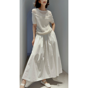 巴黎歌剧院 云肩针织套衫 舒柔棉 岛精_镂空钩花 日本和纸 26春