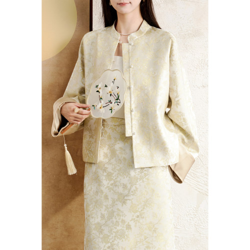 戎美 WT0618698 别样老钱~迷雾花海【真丝/织金提花】新中式外套