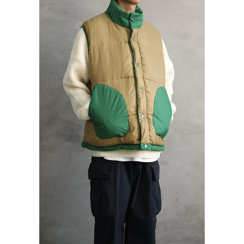 LH 스토어 일본 복고풍 가역 고품질 스탠드 칼라 작업복 다운 조끼 남성과 여성을위한 따뜻한 두꺼운 조끼