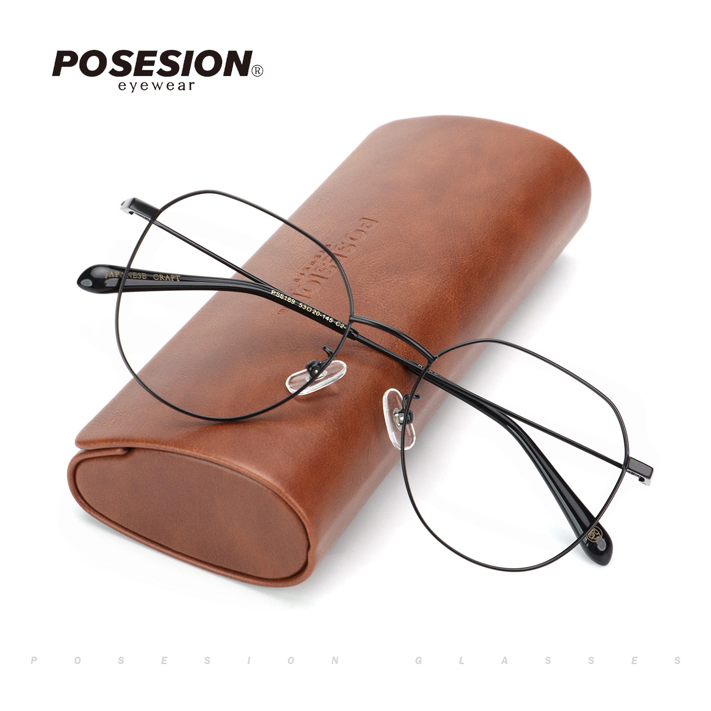 posesion金属细框眼镜圆脸显瘦潮