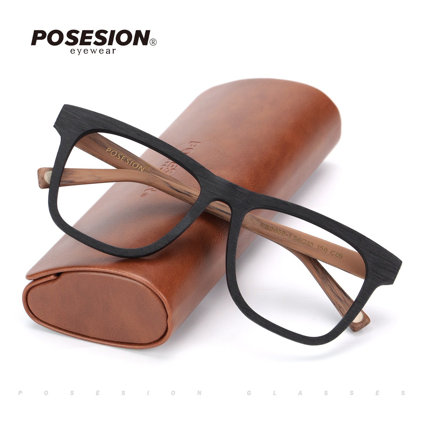 posesion复古大框板材宽脸眼镜框