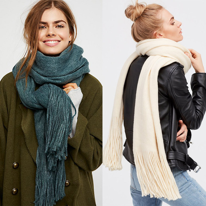 流苏大围巾柔软拉绒流苏