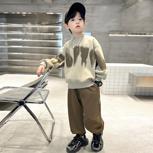 童装男童套装2024新款帅气时髦春秋男孩卫衣儿童春装洋气运动服潮