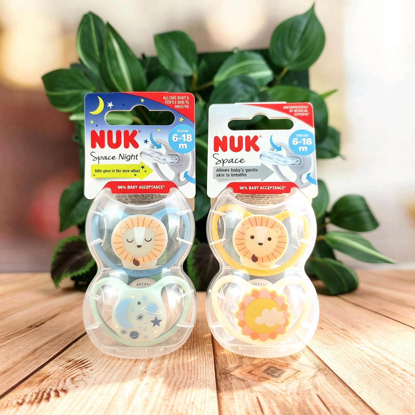 德国NUK新生婴儿镂空安抚奶嘴母乳宝宝安慰奶嘴0-6-18-36月龅牙