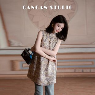 CANCAN STUDIO【宋锦~双凤齐鸣】新中式原创设计长款上衣G252126