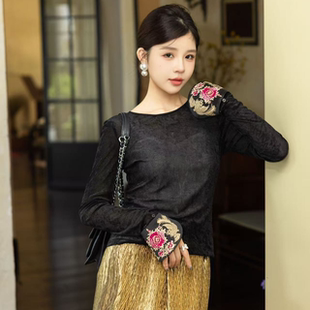 CANCAN STUDIO-新中式原创设计可拆马蹄袖打底上衣G77351