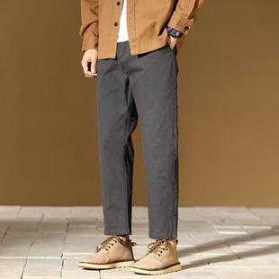 宽松高端 重磅舒适美式 简约锥形九分西裤 休闲160矮小个子垂感大码