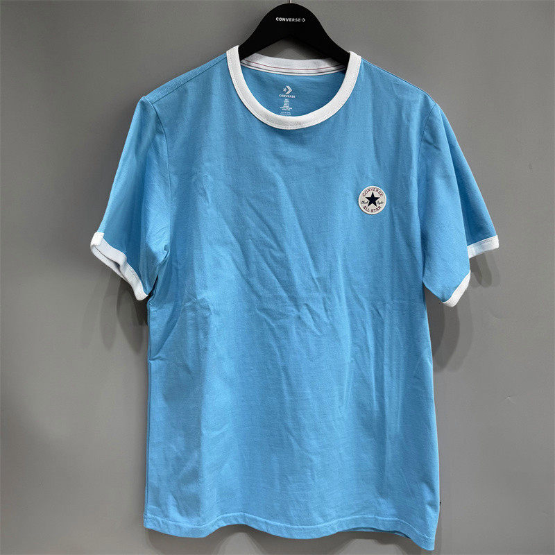 CONVERSE匡威夏季男子撞色圆标圆领透气宽松短袖T恤 10025909-A01
