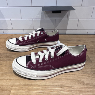CONVERSE匡威 秋冬新品1970S圣诞深酒红色男女低帮帆布鞋 A17907C