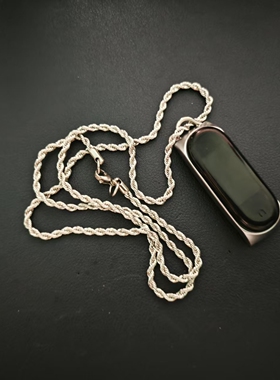 适用小米手环3/4/5/6/7/8表带配件自配项链14mm带金属壳可配手工