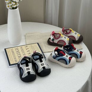 THE CBC KIDS『镂空机能』儿童透气凉鞋夏冰感包头防撞魔术贴包跟