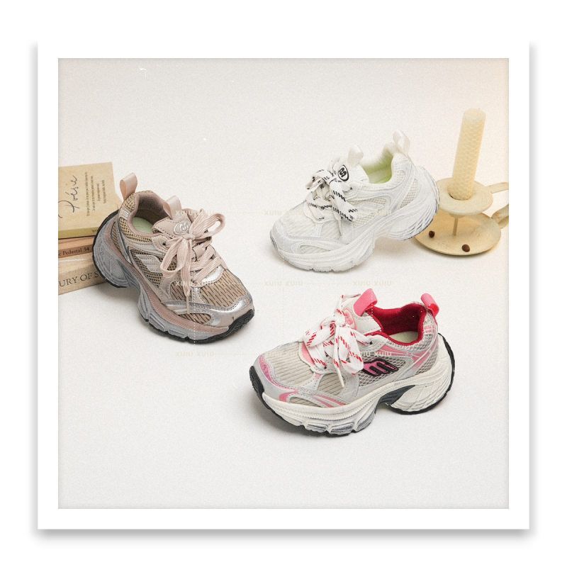 巴黎复古前卫儿童老爹运动鞋双网