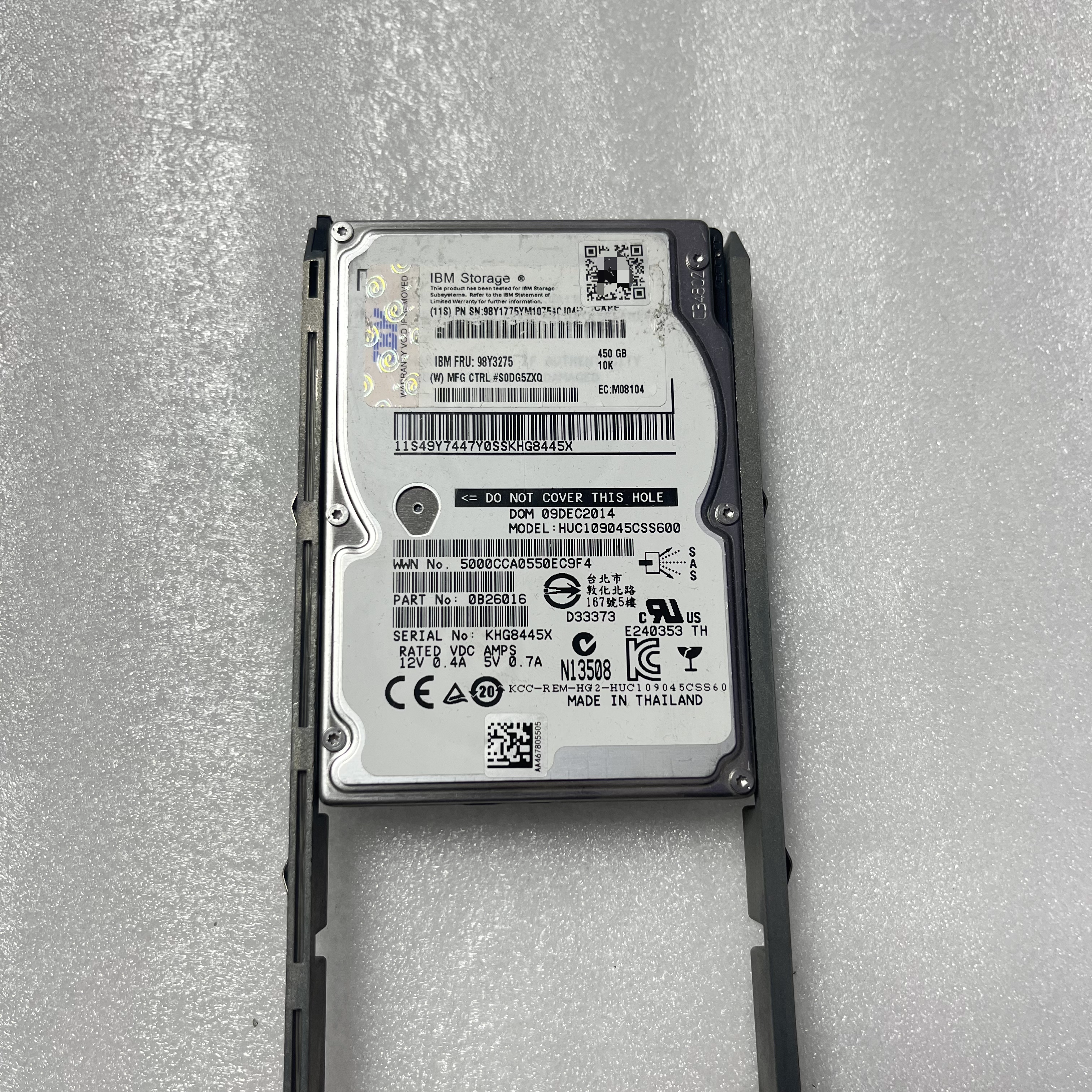 IBM 450GB 10K 2.5 SAS 98Y3275服务器硬盘