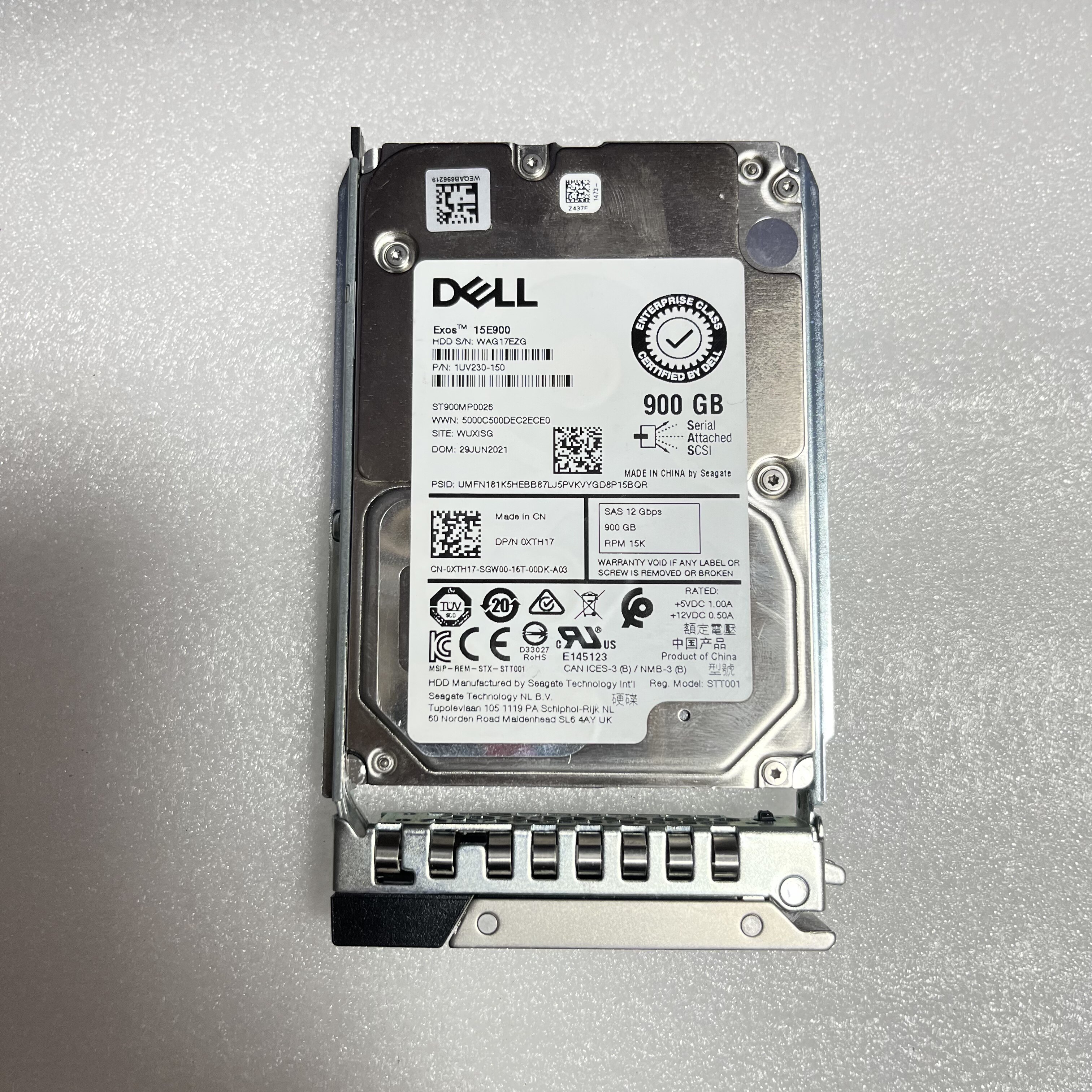 Dell 0XTH17 RT8MY 900G 15K SAS 12G 2.5寸 XTH17 服务器硬盘