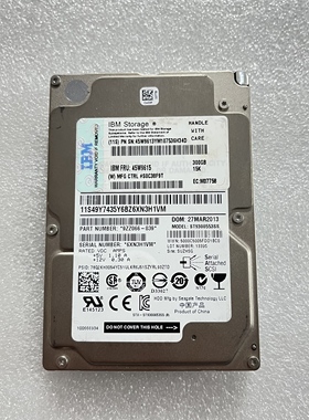 IBM 45W9615 DS8000系列 300G SED 15K SAS 2.5存储硬盘CCIN I30C