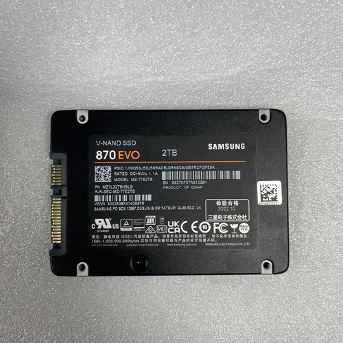 三星SSD 870 EVO 2TB SATA MZ-77E2TB 6Gbps V-NAND 固态硬盘
