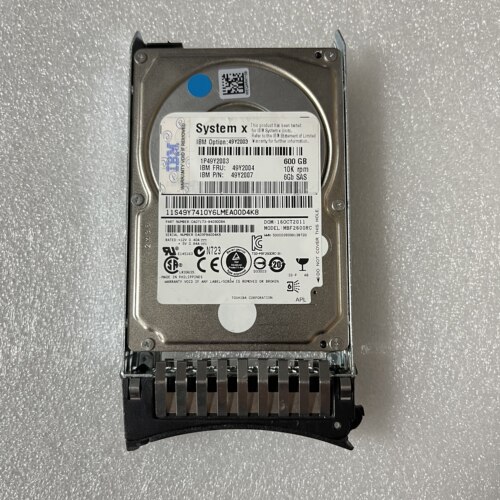 原装IBM 49Y2004 600G 10K SAS 6G 2.5 M3 M4服务器硬盘