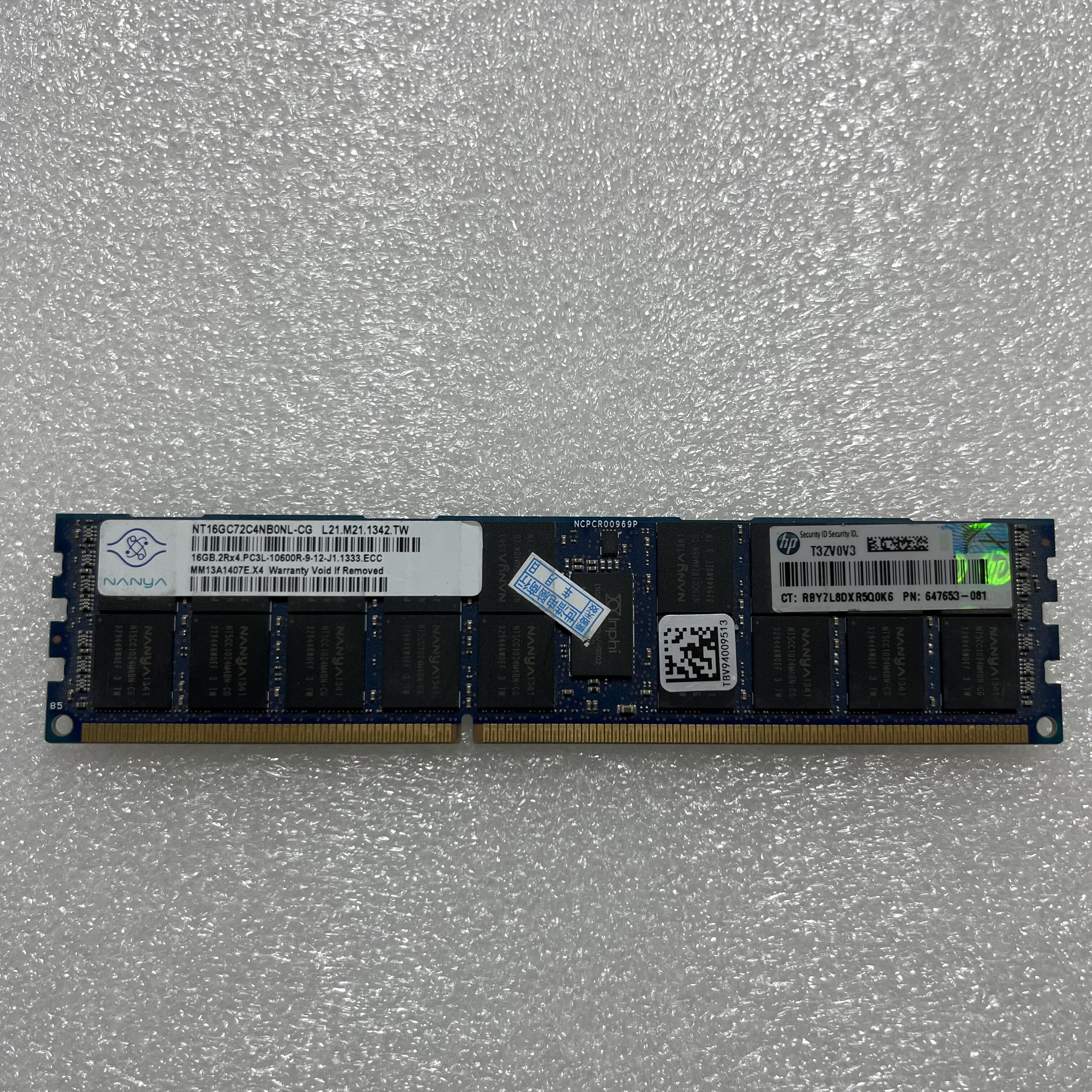 HP 647653-081 647901-B21  服务器内存 16GB 2RX4 PC3L-10600R
