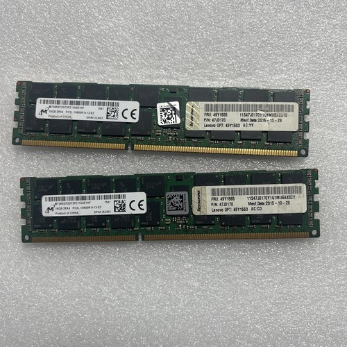镁光16GB 2RX4 PC3L 10600R DDR4 FRU 46Y1565联想服务器内存