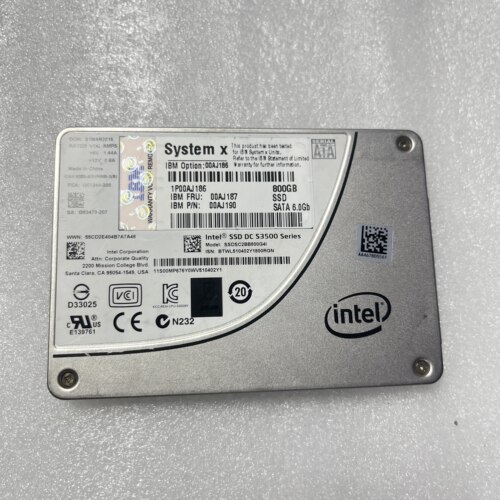 IBM intel 800GB SSD 2.5 6G SATA 固态硬盘00AJ187