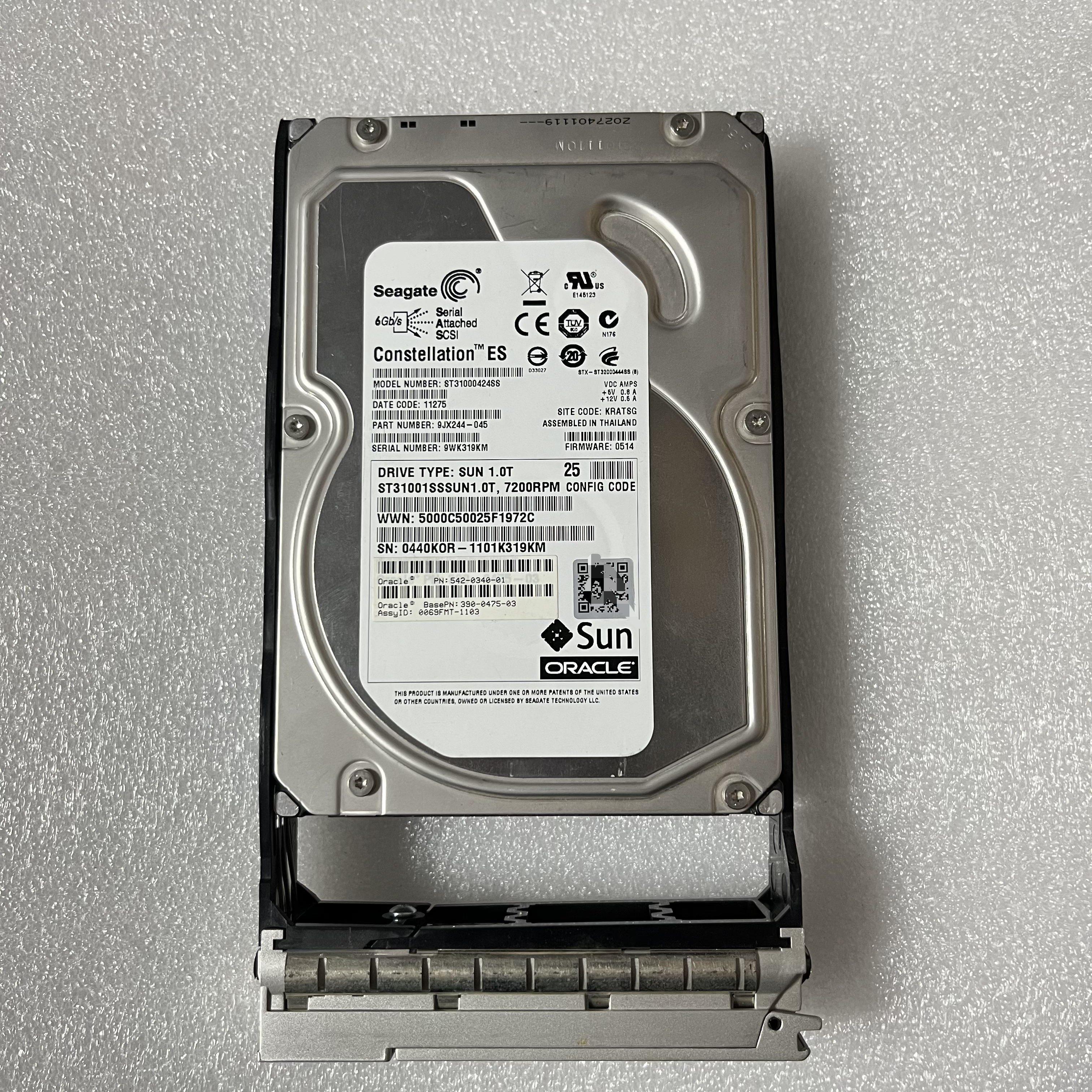 Sun Oracle 542-0340-01 390-0475-03  1T SAS 1TB 原装拆机硬盘