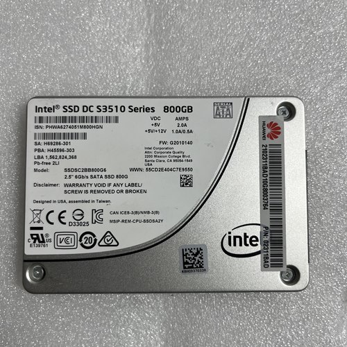 华为02311BAD S3510 800G 2.5寸 SATA RH5885H V3 SSD固态硬盘