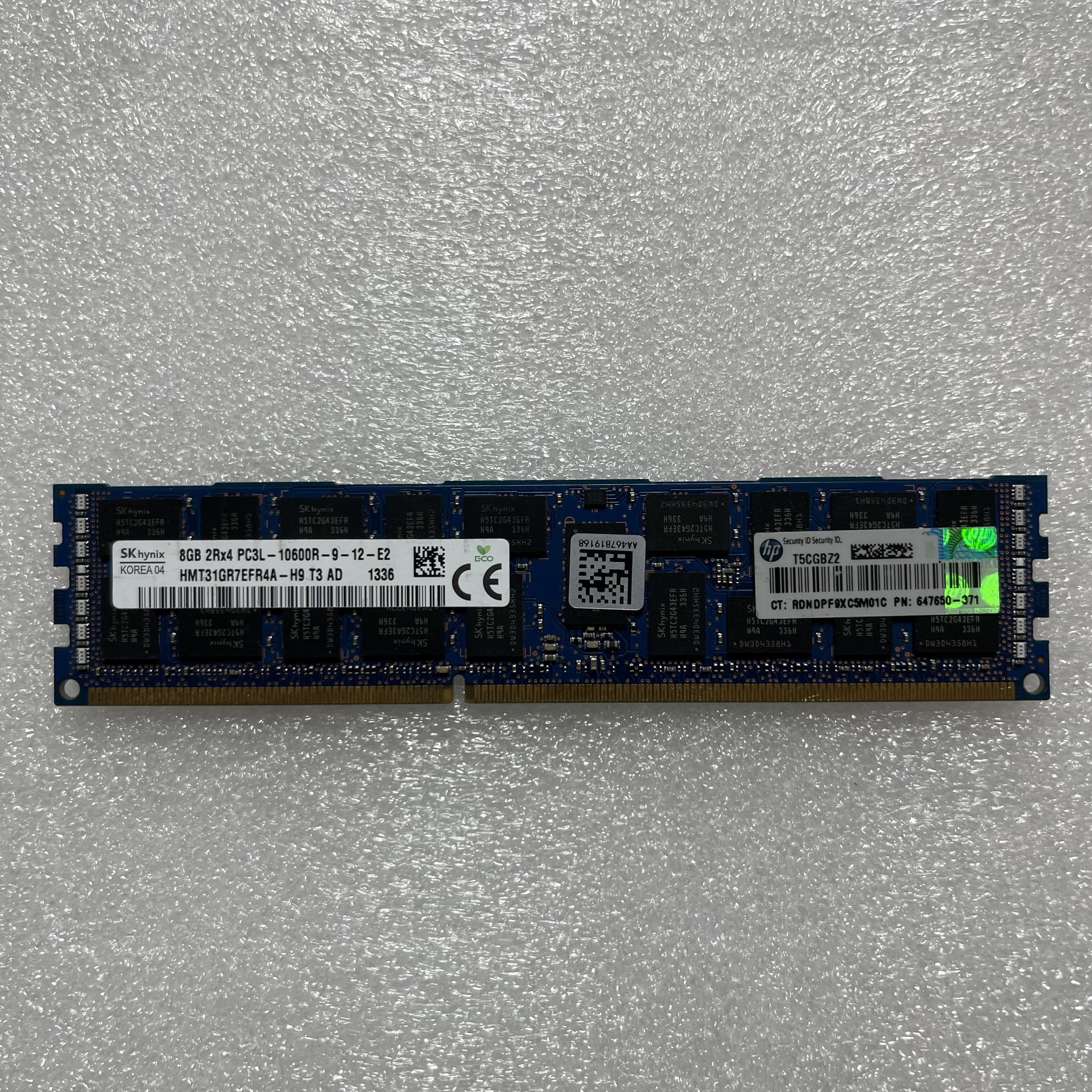 HP内存 647650-371 8GB 2Rx4 PC3L-10600R HMT31GR7EFR4A-H9