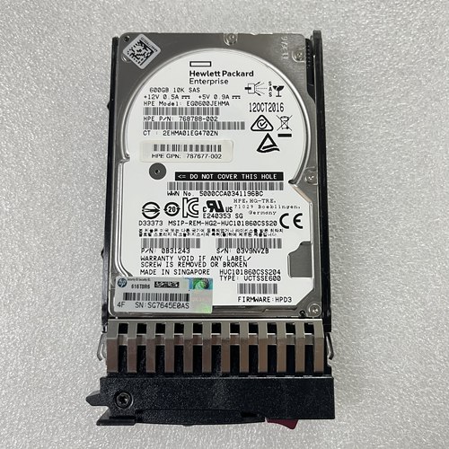 HP/惠普 787646-001 600G 10K SAS 12G 2.5 J9F46A MSA存储硬盘
