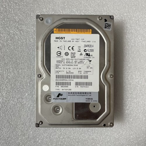日立HGST HUS724020ALS640 0B26888 2TB 7.2K 3.5 SAS硬盘2T