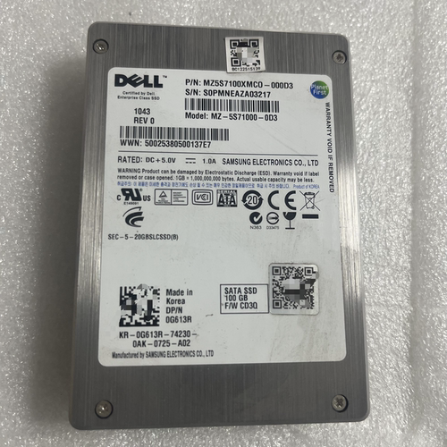 戴尔Dell认证三星Samsung企业级 SATA SSD MZ-5S7100-0D3 100 GB