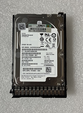 HP 872736-001 600G SAS 10K 2.5 EG000600JWJNP G10 服务器硬盘