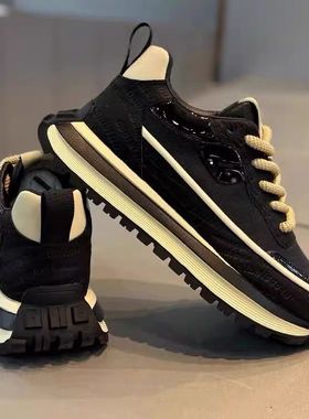 男鞋2025新款秋季潮牌百搭厚底休闲跑步鞋青少年增高运动老爹潮鞋