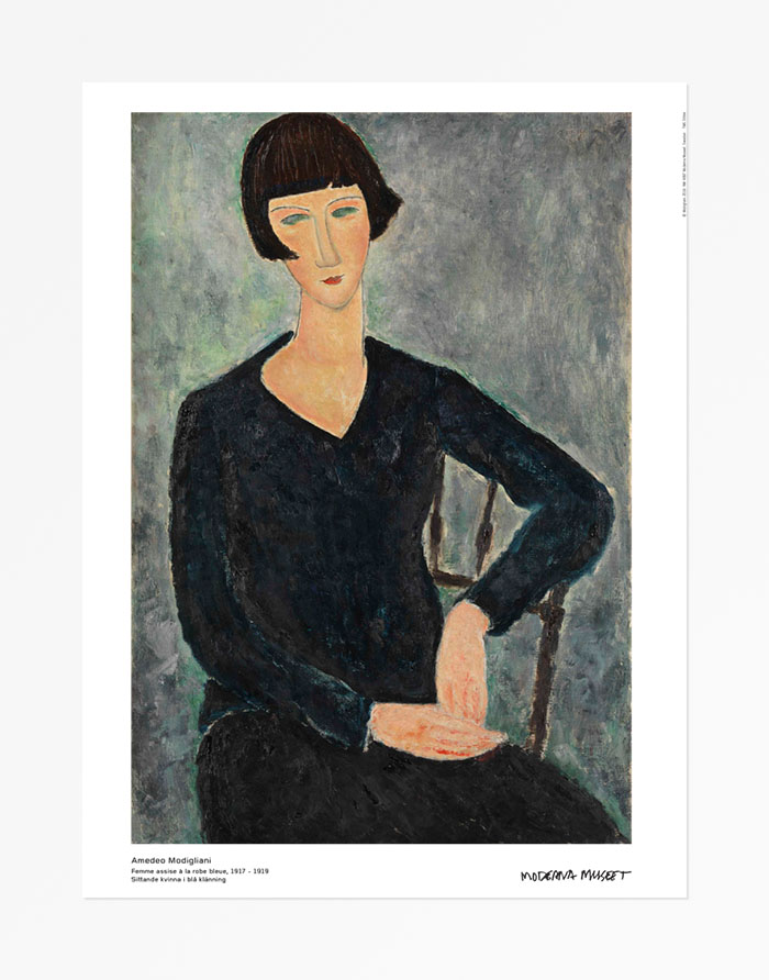 modigliani 莫迪里阿尼 瑞典原版进口海报 斯德哥尔摩当代美术馆
