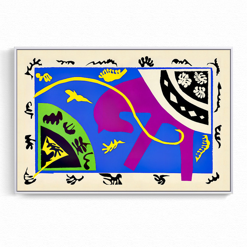 马蒂斯剪纸 matisse 经典艺术印画 动物猫马 旁白voiceover装饰画