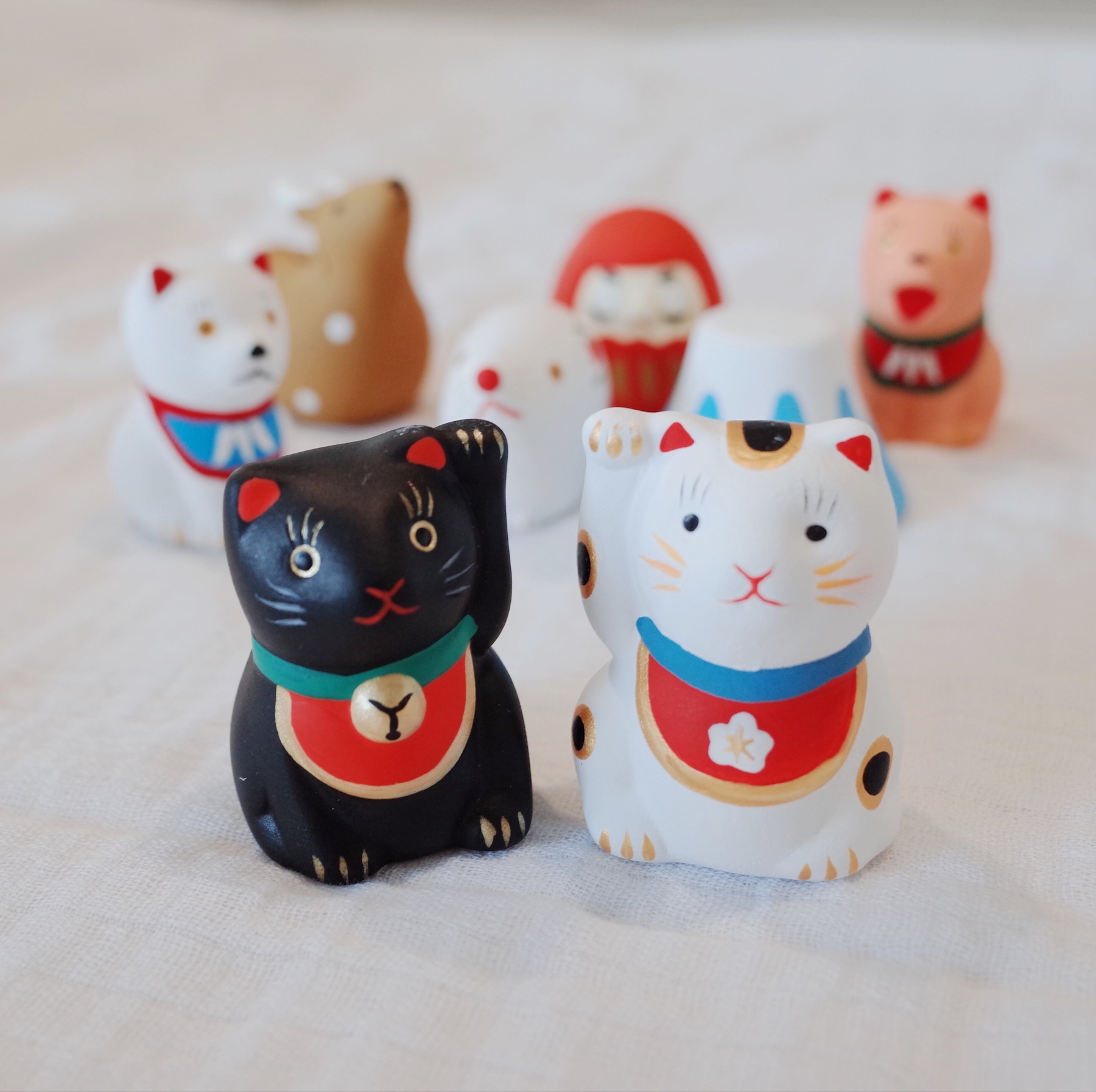 日本中川政七呆萌招财猫狗摆件