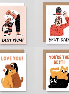 英国品牌Wrap 生日贺卡情侣祝福 感谢卡片父亲母亲节儿童宝宝可爱