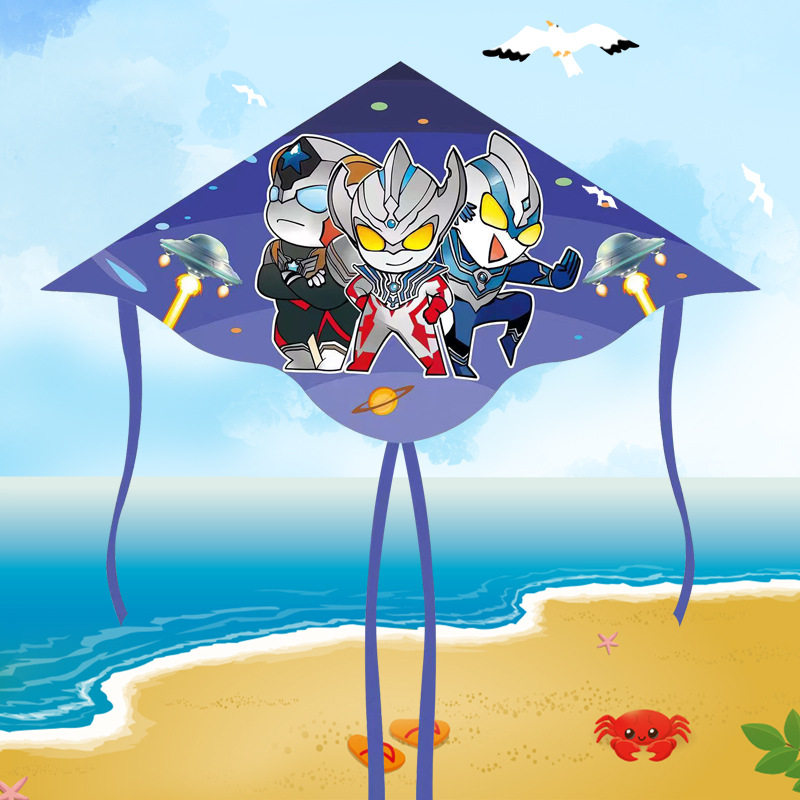 奥特曼风筝儿童线盘带线2023年新款网红微风易飞小风筝大人专用