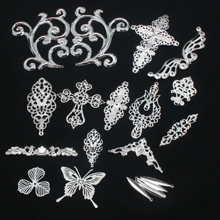 diy洛丽塔手工发冠发圈头饰装饰银色铁片巴洛克皇冠饰品配件