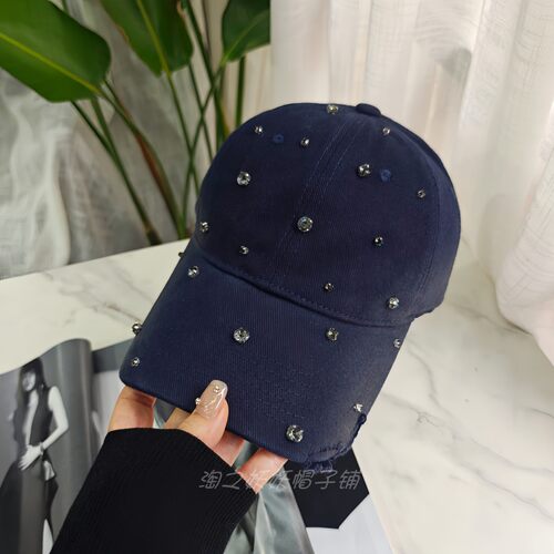 韩版手缝闪钻渐变棒球帽