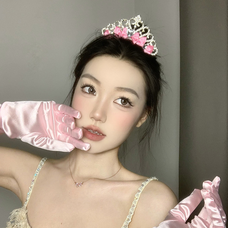 小红书同款公主水晶钻石皇冠生日派对周岁网红高级儿童头箍发箍女