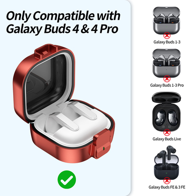 适用新款三星蓝牙耳机Galaxy buds4pro保护套透明有锁buds4耳机壳锁扣式保护壳全包防摔耳机套不掉盖