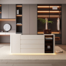 法式 奶油风衣帽间中岛柜实木烤漆家用落地首饰柜展示储物柜收纳柜