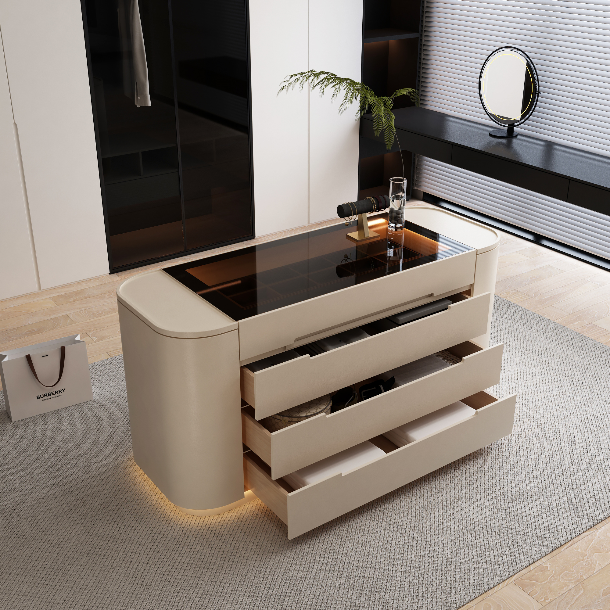 衣帽间中岛柜首饰柜中岛台